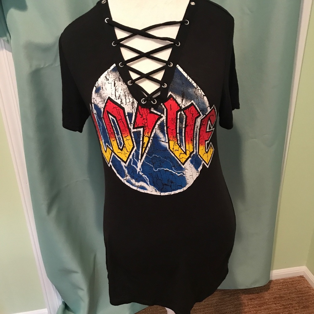 Caged t-shirt or minidress with LOVE graphic